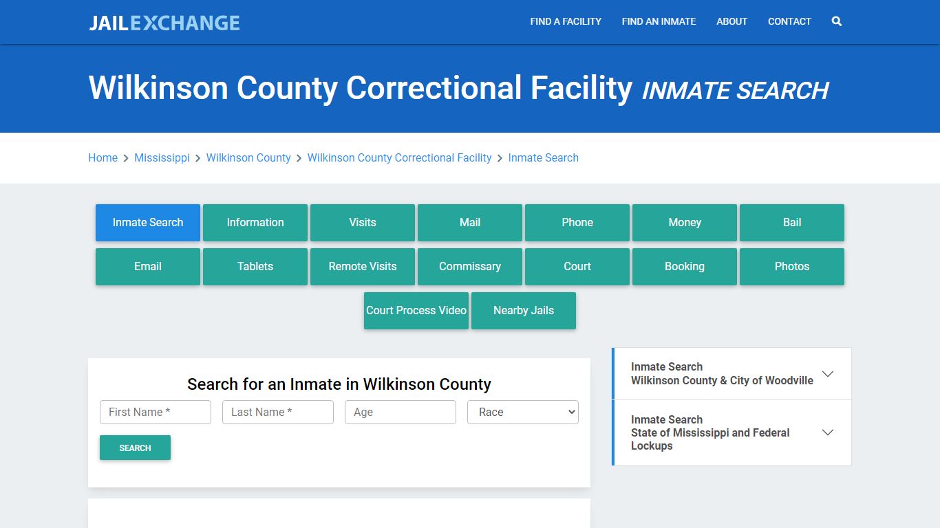 Wilkinson County Correctional Facility Inmate Search