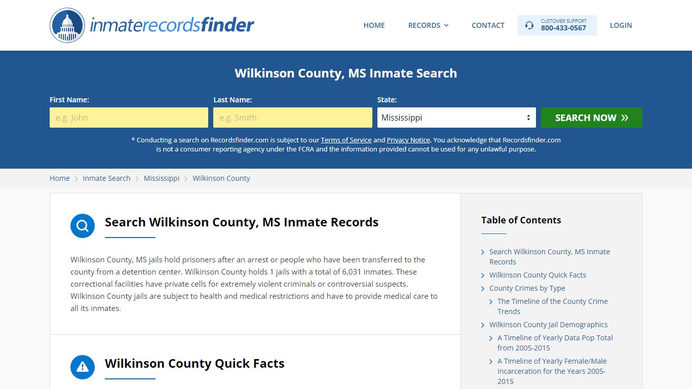 Wilkinson County, MS Inmate Lookup & Jail Records Online