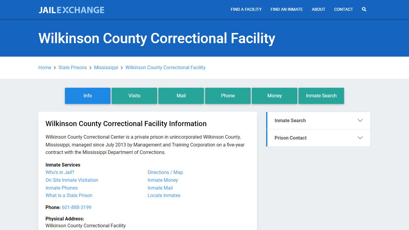 Wilkinson County Correctional Facility Inmate Search, MS - Jail Exchange