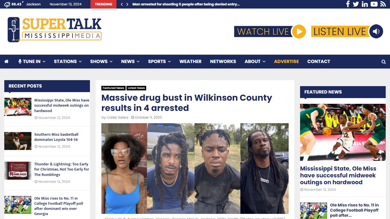 Massive drug bust in Wilkinson County results in 4 arrested